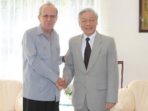 ທ່ານເລຂາທິຫານໃຫຍ່ Nguyen Phu Trong ພົບປະເຈລະຈາກັບ ປະທານສະພາແຫ່ງຊາດກູຍບາ